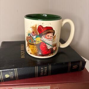Vintage Potpourii Press Santa Coffee Mug 1987 Korea Christmas Gift Collectors
